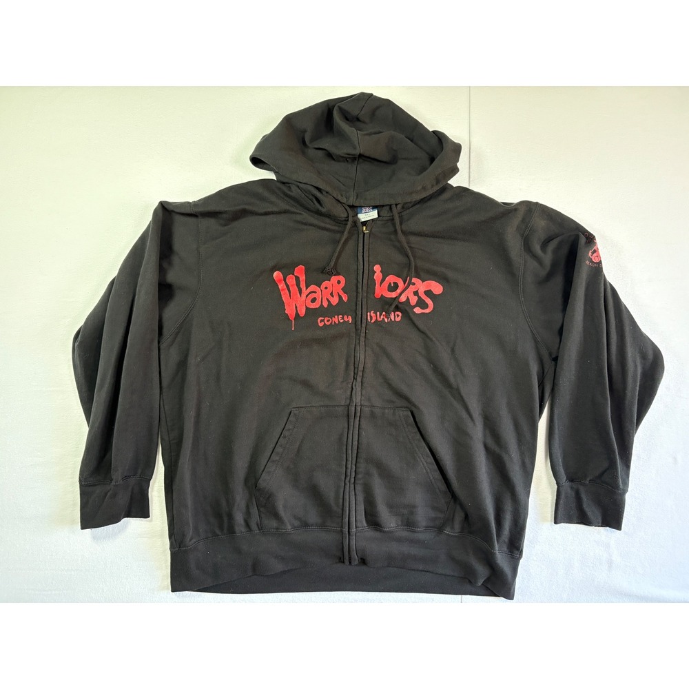 Bay Island The Warriors Coney Island Black Full Zip Hoodie Sweatshirt Mens 2XL